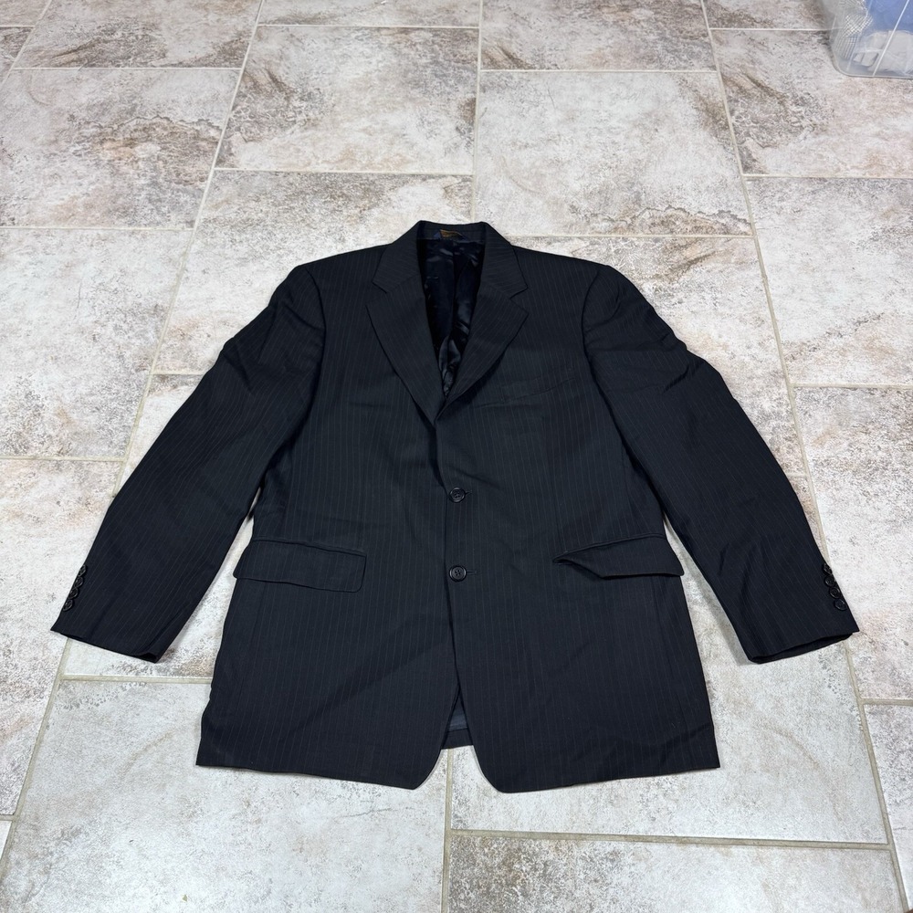 Brooks Brothers 346 Mens Black Suit Blazer Jacket Formal Business Career 42R
